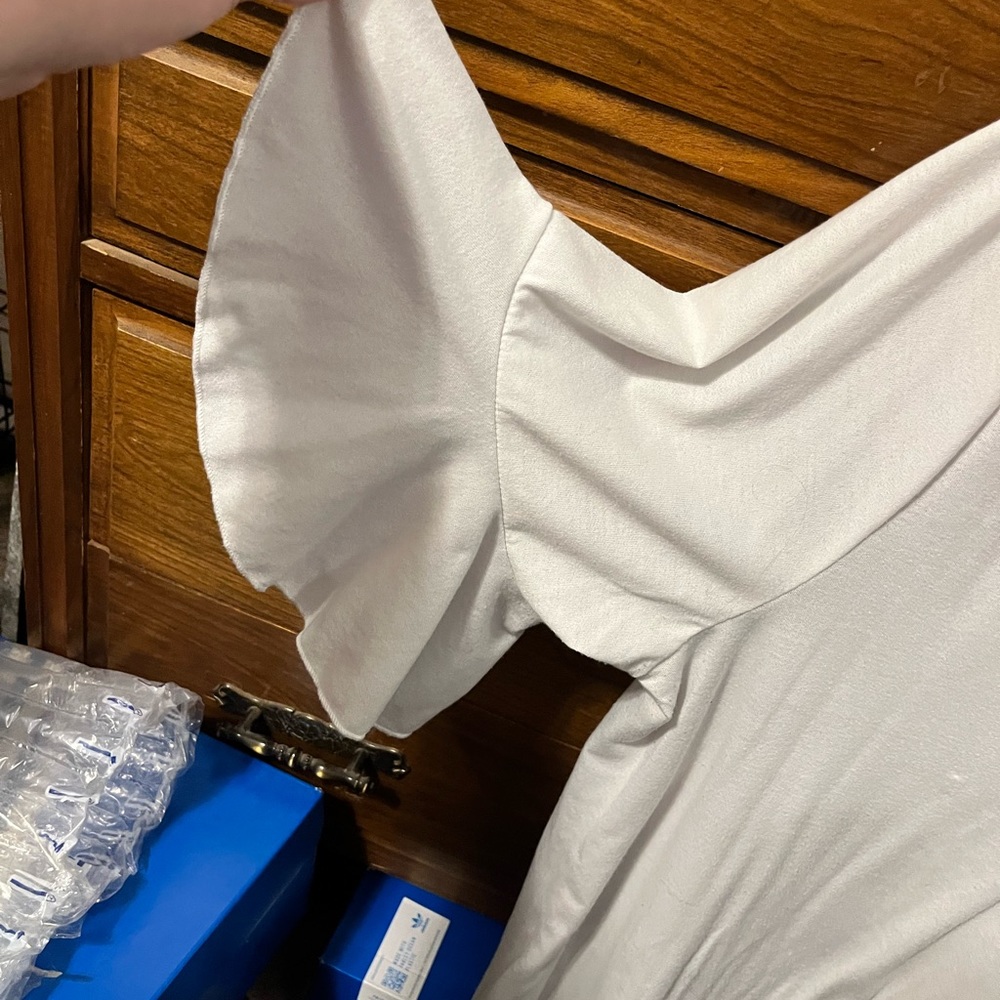 White bell sleeve blouse